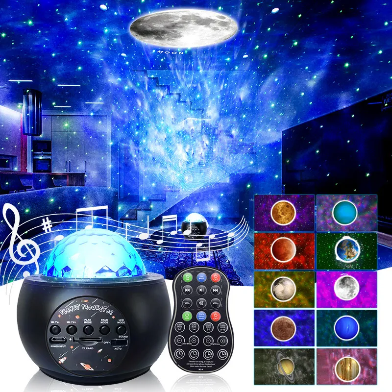 Star Projector, Galaxy Projector Night Light with 12 Constellations and 15  Planets Galaxy Light Projector with Bluetooth Music Speaker & Voice and
