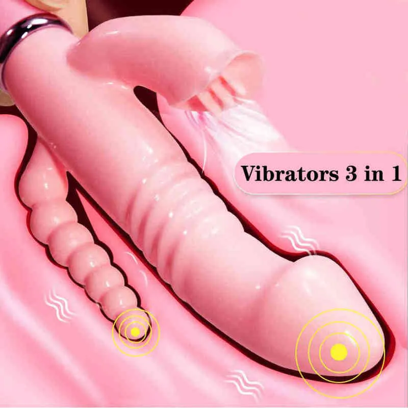 NXY Sex Wibratory Masturbatorzy 3 w 1 Dla Kobiet 12 Moda Wibracyjny Język Analny Licking Clitoris Stymulator G Spot Masaż Gry Erotyczne 1218