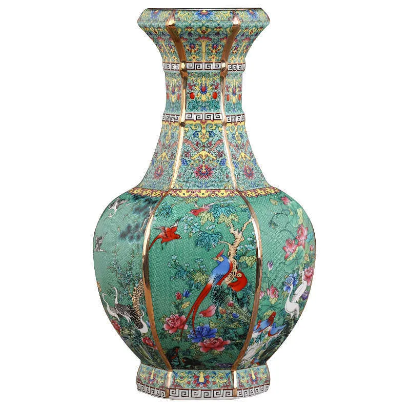 Jingdezhen Porcellana Vaso Portico Ornamenti Antico Smalto Ufficiale Porcellana Collezione Antica Vaso Quadrato 210623