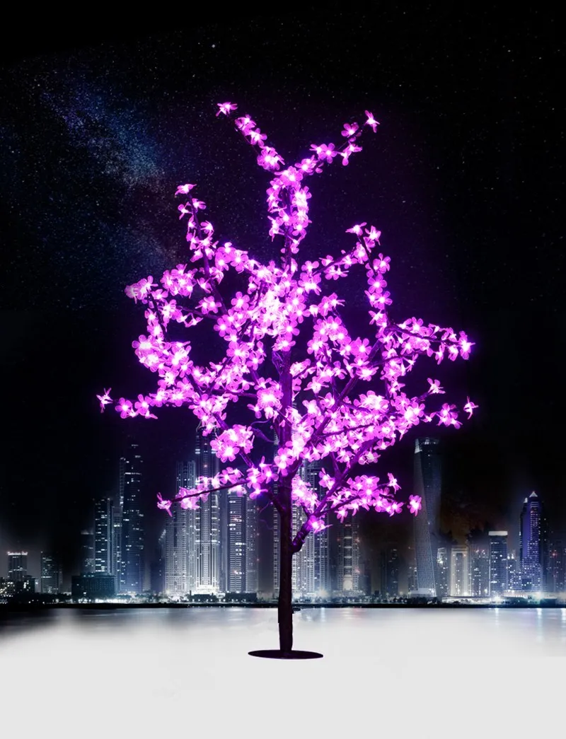 LED Cherry Blossom Tree Light 0.8m 1.2m 1.5m 1.8m New Year Wedding Luminaria Decorative Tree Branches Lamp Outdoor Lighting