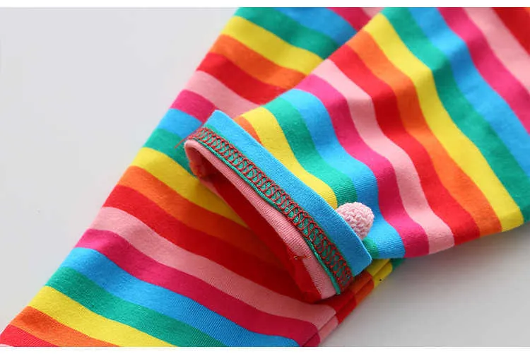  Summer Strawberry Clothing Baby Child Girl Colourful Striped Knee Length Leggings (11)