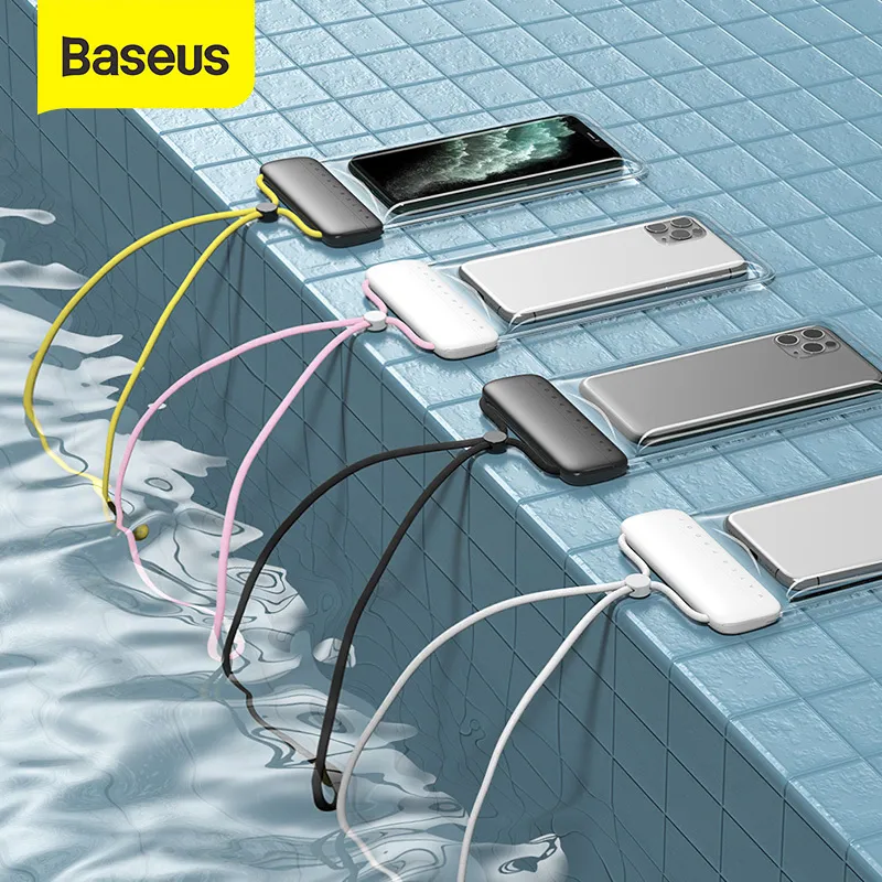 Baseus 7.2インチ防水水泳用バッグユニバーサルモバイルポーチ電話ケースカバードリフトダイビングサーフィン