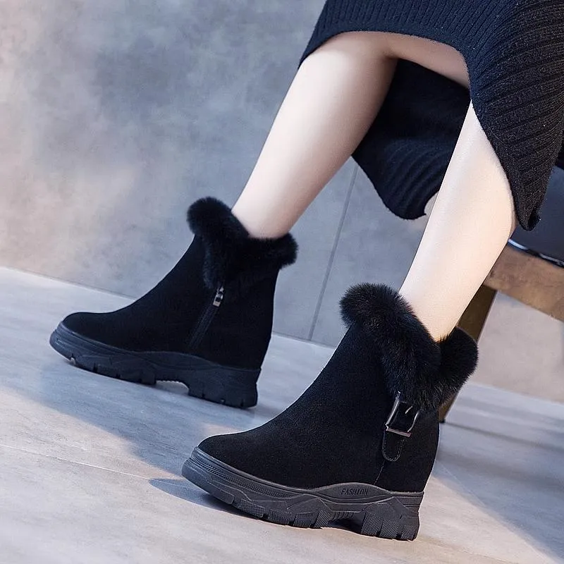 いつ 買う ブーツスノーウィンターベルベットナビックショート本物のレザーファー厚臭い女性全ての試合シューズ 激安価格 Sinarjayagroup Co Id