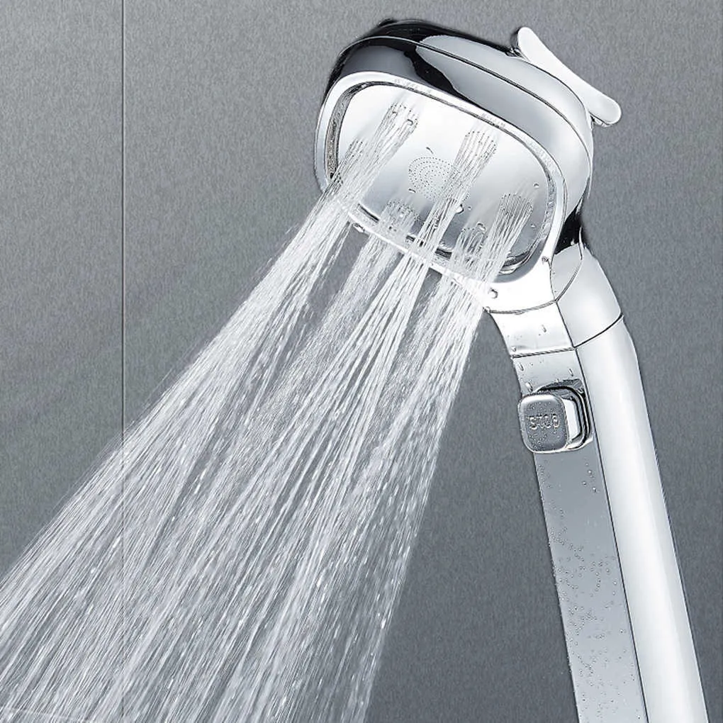 Pommeau de douche Accueil EL Filtre de salle de bain Pomme de douche 4 Vitesses d'économie d'eau haute pression ABS Pommeau de douche Accessoires de robinet de salle de bain 210724