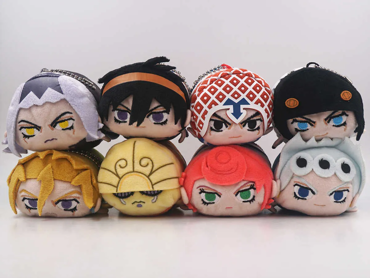 9cmジョホスバイザーランドアドベンチャーゴールデンウィンドアニメGiorno Giovanna Bruno Bucciarati Leone Abbacchio Ita Bag Plush Keychain G1019