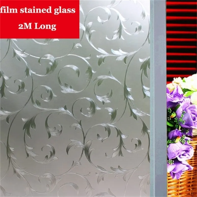 Zilveren Ijzer Art Patroonfilm Gebrandschilderd Glas Opaque Frosted Window Films Vinyl Static Cling Selfklevend Privacy Glass Stickers Y200421