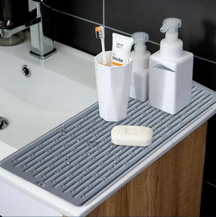 Drying Mat For Kitchen Counter Heat Resistant Non-Slip Dish Drainer Silicone Pad Pot Holders Tools