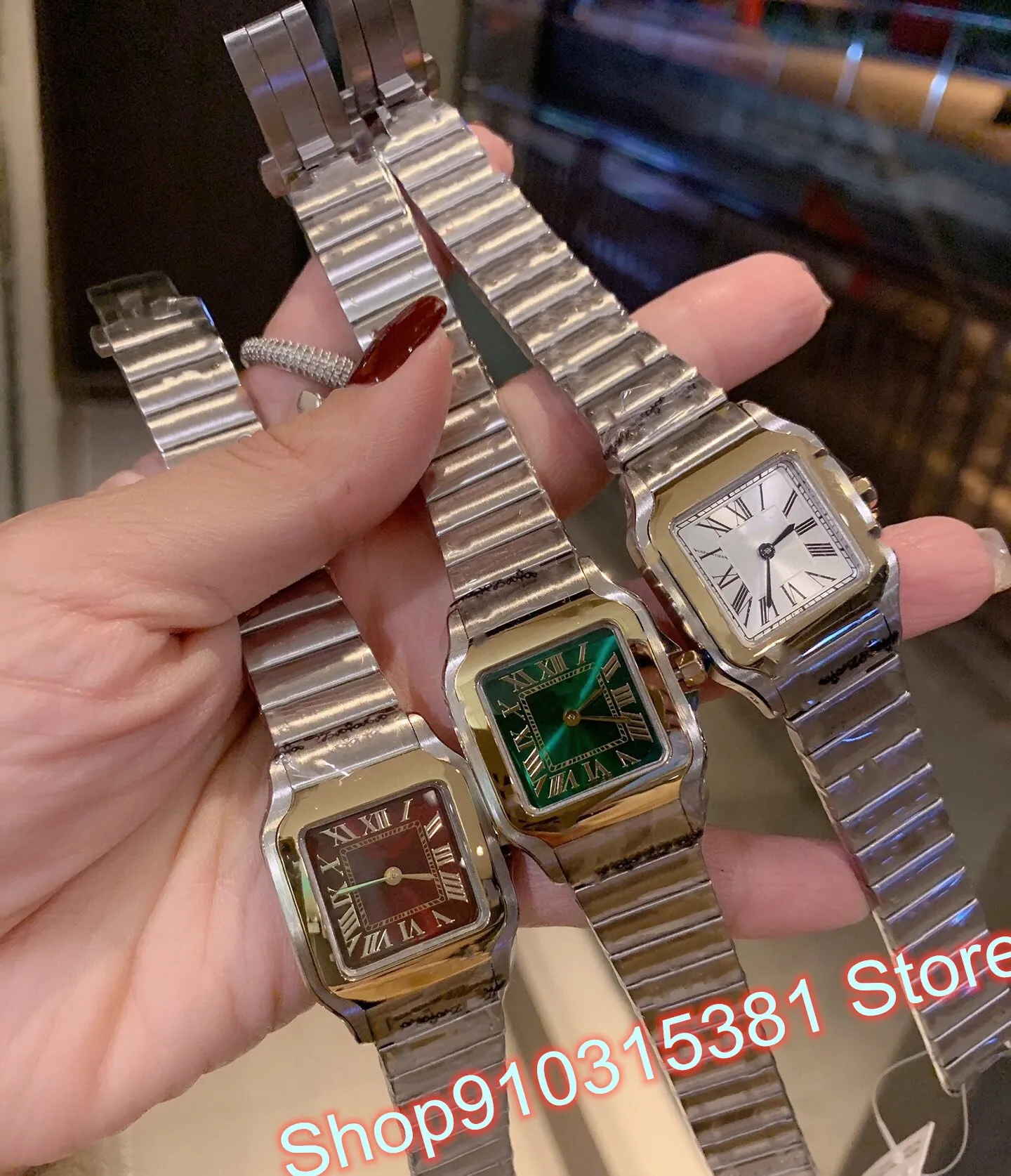 New V12 Version 27mm Mini Thin Square Quartz Watch 316LL Stainless Steel Screw Strap Roman Dial CLock Brand Name Marking Watches