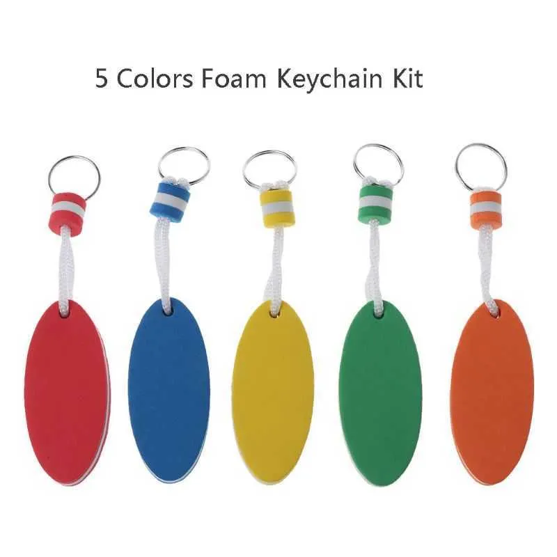 5 cores espuma flutuante keychain forma oval espuma flutuador chave chave para passeios de barco navegar navegando esportes ao ar livre G1019