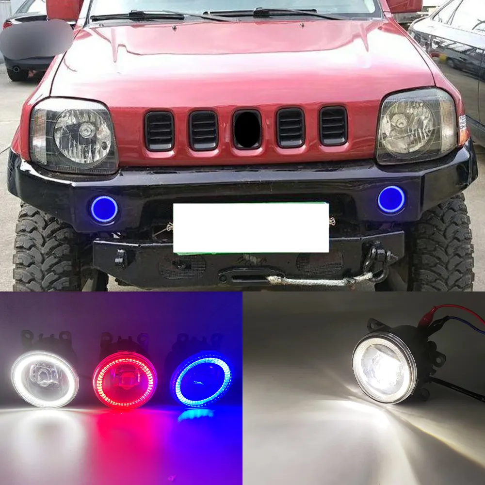 2 functies Auto LED DRL overdag hardlopen Licht Car Angel Eyes Fog Lamp Foglight voor Suzuki Jimny 2007-2016