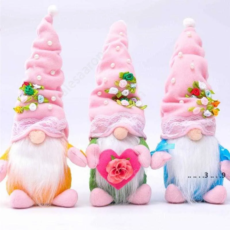 Mother's Day Dwarf Gift Spring Flowers Dwarf Gnome Easter Birthday Mother's Day Doll Gift Home Festival Desktop Decor DAS390