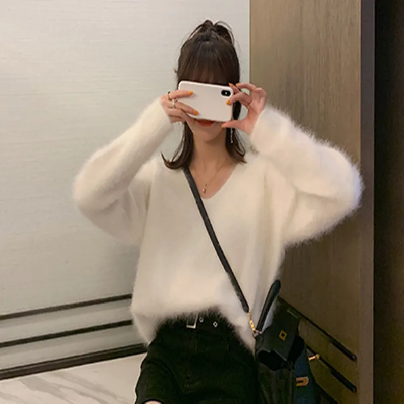 DHgate.com:Womens 100% Pure Mink Cashmere Knitted Pullover