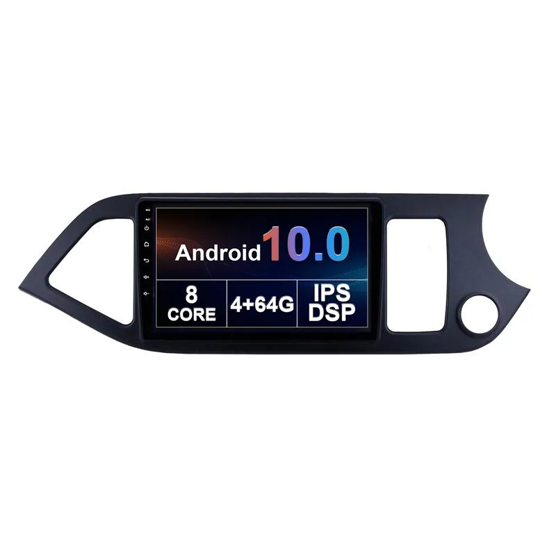 Bil DVD Radio Head Unit Player för Kia Picanto 2011-2014 RHD Audio GPS Navigation Stereo WIFI 2.5D IPS skärm Dubbel din Android 10.0