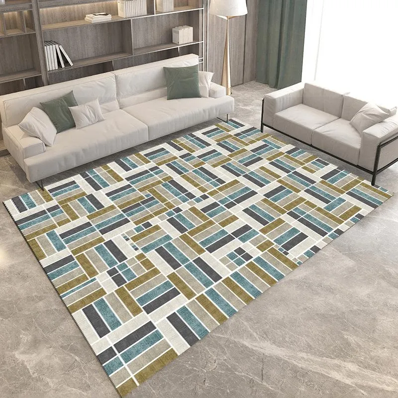 Carpets Geometric Printing Carpet Is Suitable For Family Living Room Washable Non-Slip Bedroom Study Decorative Floor Mats Alfombras Tap