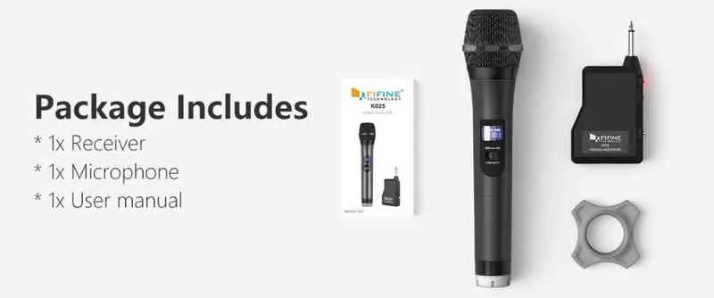 FIFINE K025 Wireless Handheld Microphone System, Battery-powered for  Karaoke Night