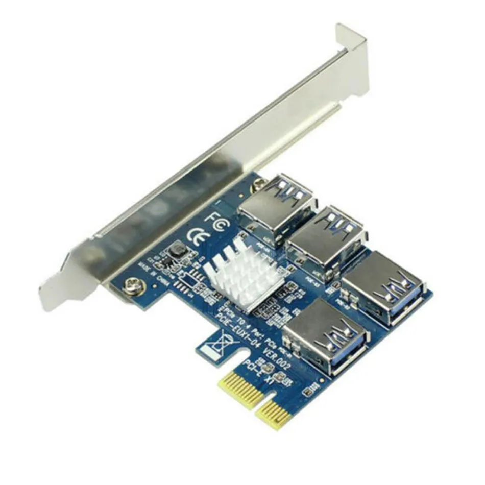 PCI-E till PCI E Adapter 1 Turn 4 PCI-Express Slot Interface Cards 16x USB 3.0 Mining Special Riser Card PCIe Converter för BTC Miner