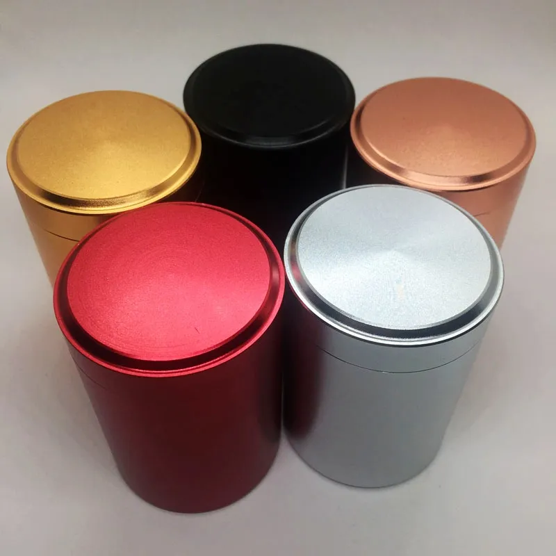 Latest Colorful Aluminum Portable Seal Dry Herb Tobacco Spice Miller Storage Bottle Stash Case Cigarette Smoking Jars Accessories DHL