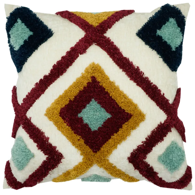 Veludo boho tufo throw throw travesseiro capas para sofá sofá casos de travesseiro marroquino bordado, decoração travesseiro 18x18 polegadas 210315