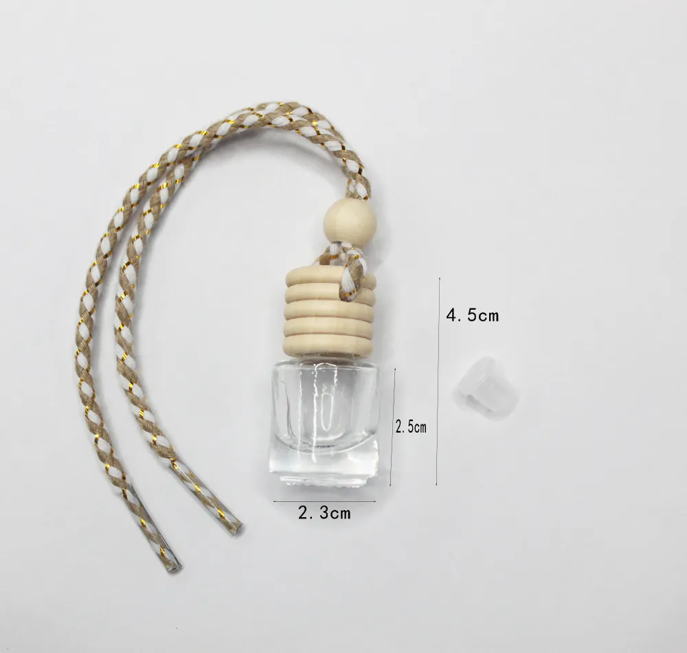 High transparent 6ML car pendant perfume bottle  Oils Diffusers Cylinder bottles glass aroma perfume`s empty Container DIY drill Home Fragrances DH8967
