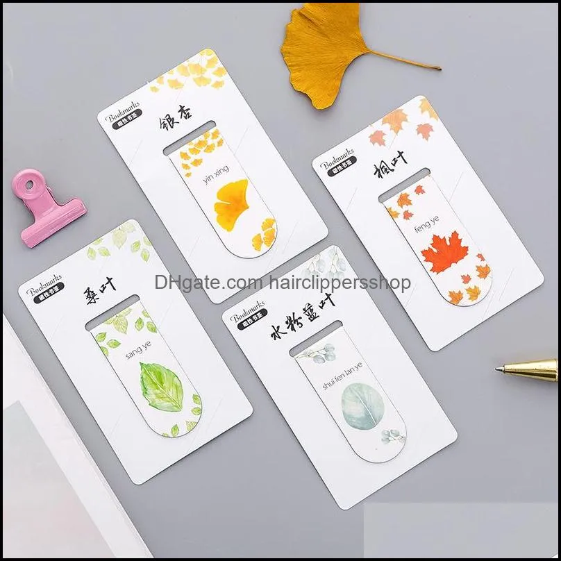 Bookmark Autumn Leaf Simple Plant Magnet Paper Clip School Office Supply Escolar Papelaria Gift Stationery