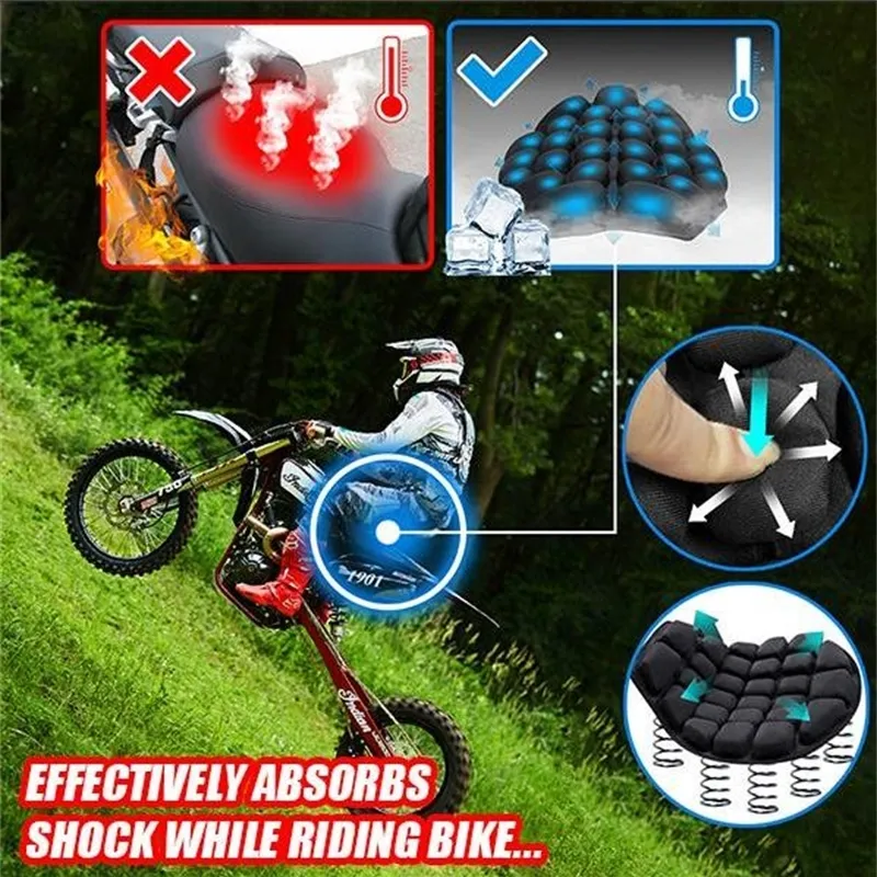 New Air Pad Motorcycle Cool Seat Cover Seat Sunscreen Mat Electric Car Inflatable Decompression office Air Cushion