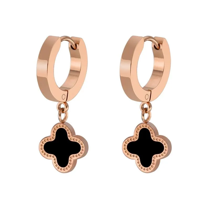 Висячие люстры Lucky Four-leaf Clover Earrings Korean Fashion Ladies -продажа из нержавеющей стали 2021