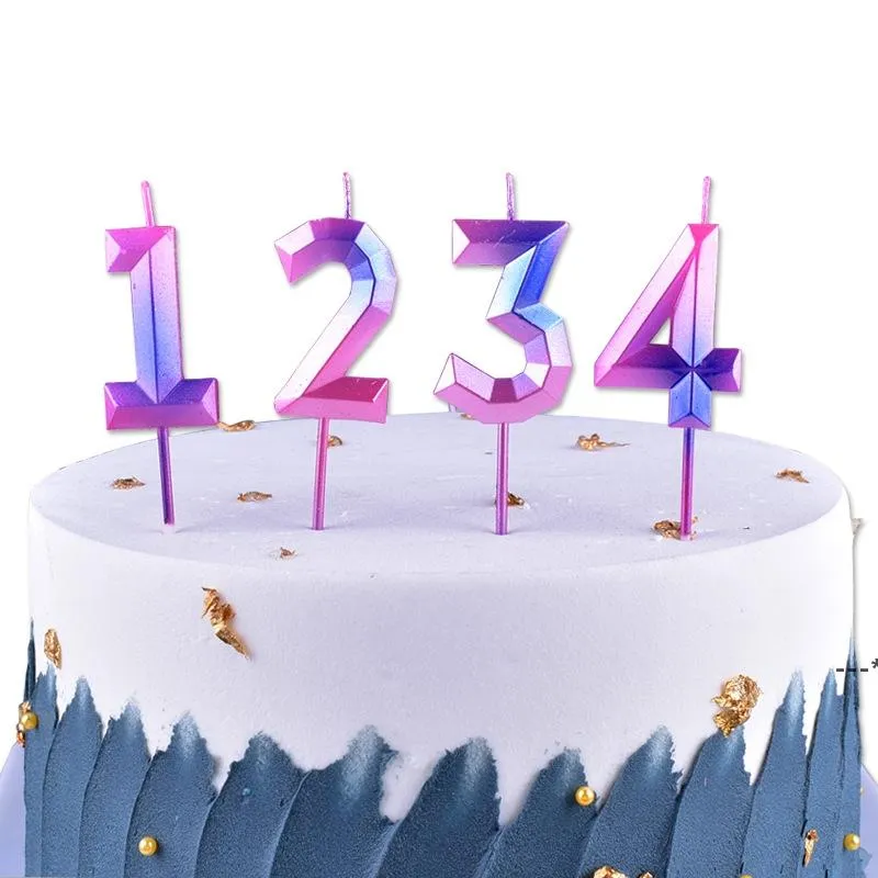 NewBirthday Candles 1 2 3 4 5 6 7 8 9 0子供Happetbirth日の番号ケーキのキャンドル供給品の装飾RRE11411