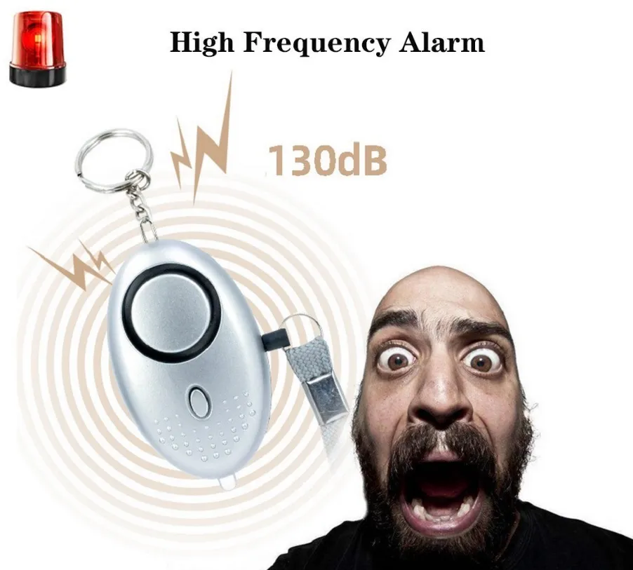 130db Egg Shape Self Defense Alarm Girl Women Men Security Protect Alert Personal Safety Scream Loud Keychain Alarm free shipping