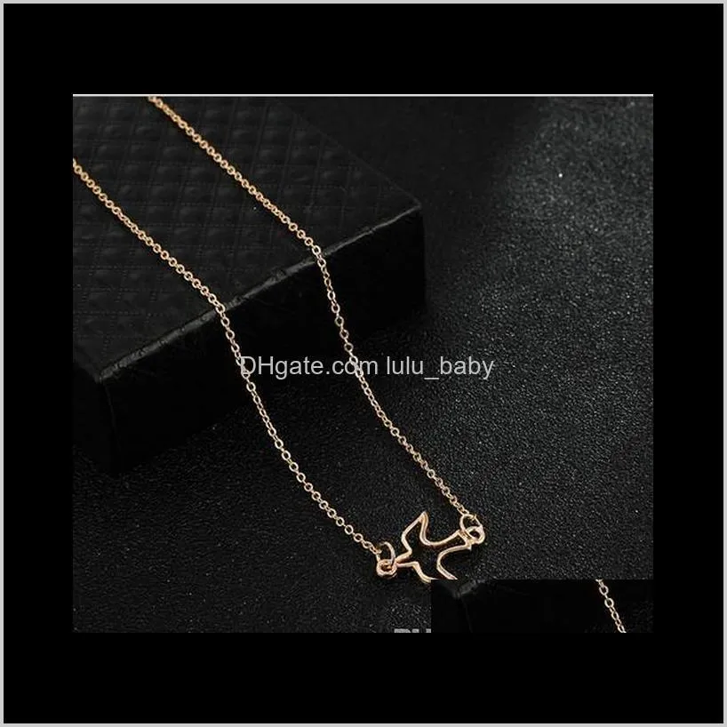  Pigeon Charm Necklaces Gold Tone Japan & Korea Style Chokers Pendant Necklaces For Girls/Ladies