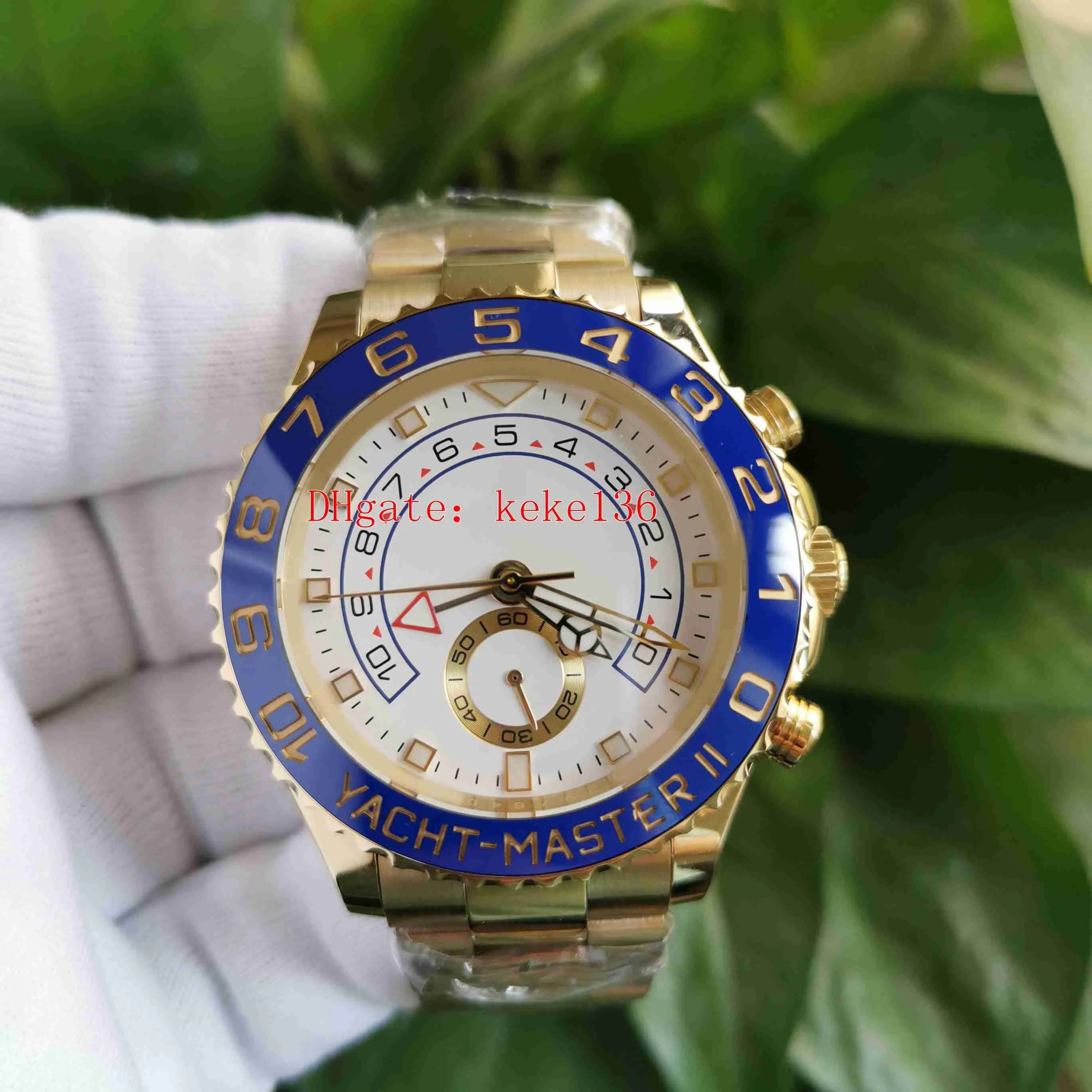 Top Men Wtaches Watch 116688 44 мм Желтое золото ETA 7750 Передвижение керамический безель сапфировый хронограф рабочие автоматические механические мужские наручные часы