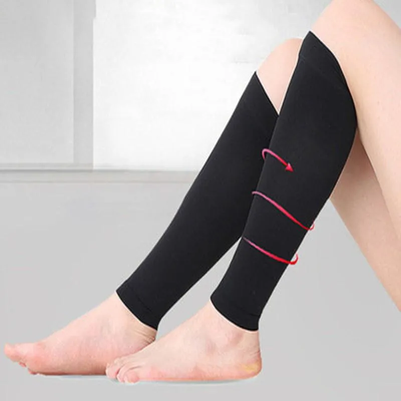 Sports Socks A Pair Of Legs Calf Sleeves Support Nylon Compression Varicose Veins Black/beige 2021 Ladies Men