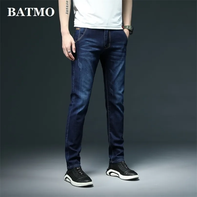 Batmo Ankomst Högkvalitativa Elastiska Slim Jeans Män, Herrskinniga, Grå Män, Plus-Storlek 28-40 Y809 210716