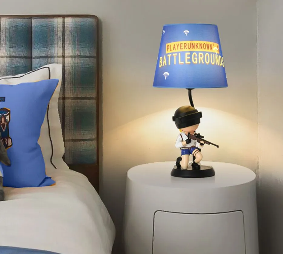 Cartoon vincitore di pollo cena soldato lampada da tavolo per bambini Camera da letto Lampade da comodino per bambini Studio Scrivania Light Fixture Bambini Home Decor