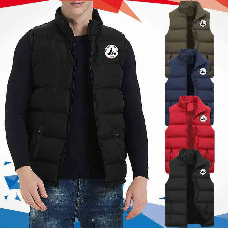 Mannen Herfst en Winter Mode Jott Casual Print Mouwloze Jas Man Warm en Winddicht Streetwear Veste Homme 211022