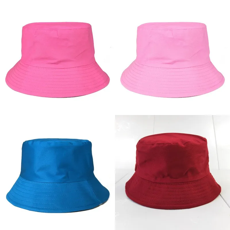 성인 패브릭 광고 모자 레이디 솔리드 컬러 평면 지붕 양동이 모자 패션 썬 샤드 어부 모자 4DK J2