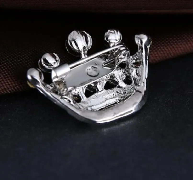 Pins Drop Delivery 2021 Fashion Clear Crystal Crown Brooch Man Women Rhinestone Diamante Pins Wedding Jewelry Brooches