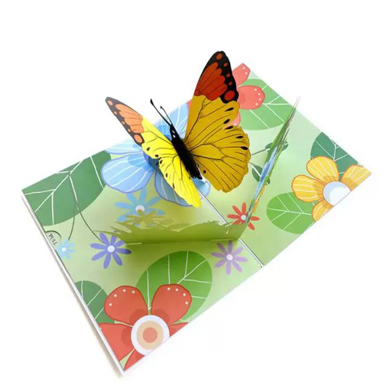 جميلة ثلاثية الأبعاد الفراشات رومانسية تهنئة بطاقة ليزر قطع الحيوانات الرسوم المتحركة كرار كاريكاتير مصنوعة يدويا هدية إبداعية