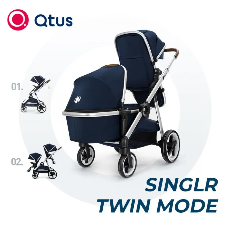 Barnvagnar# Tus DuetPro dubbel barnvagn med stora lagringskorg 17 -modeller (mono duo och tvillinguppsättningar inkluderade) mörk/ljusgrå Q240429