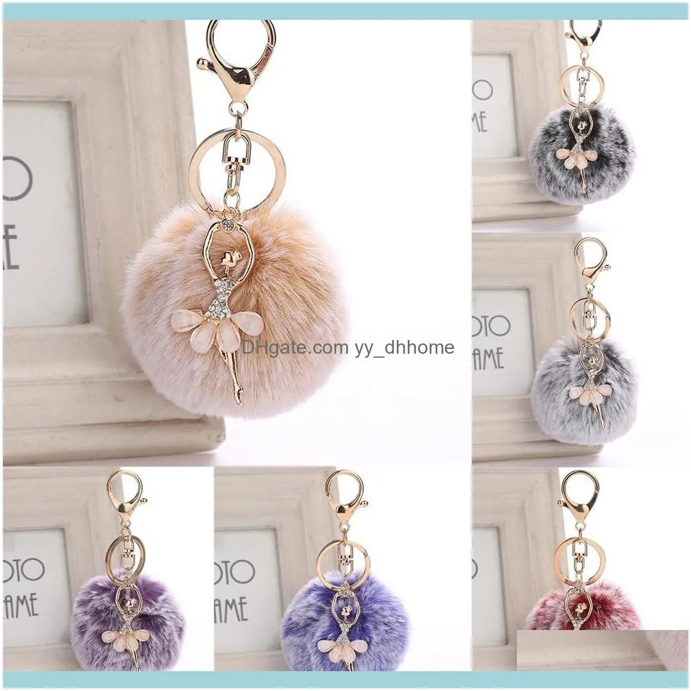 Rings Jewelryfur Dancing Angel Keychain Pendant Women Key Ring Holder Charms Keyring Year Gifts Drop Drop Delivery 2021 05Gkx
