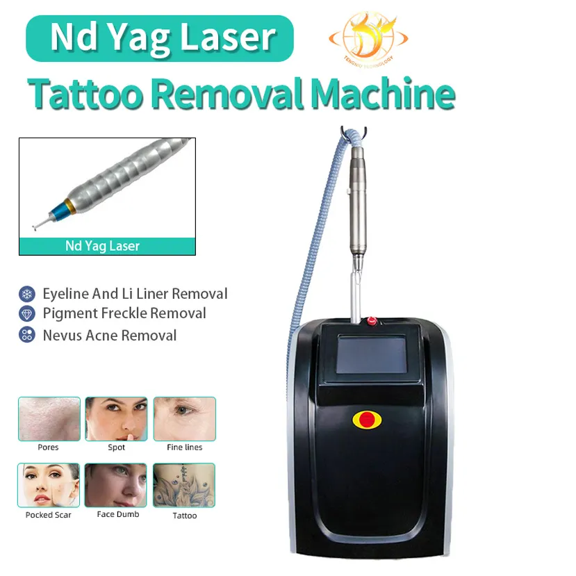 2021 Professionell Pico Laser Treatment Tattoo Removal Machine CO2 Q-switch högeffekt Eyebrow Washing Spots Ta bort Lazer Machines gratis fartyg