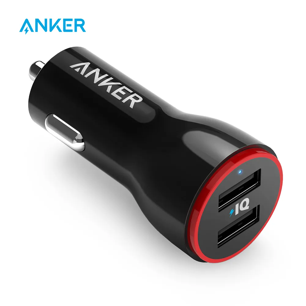 ANKER 24W Dual USB Car Charger Powerdrive 2 dla iPhone'a; Samsung Galaxy; LG G4 / G5; Google Nexus; Urządzenia iOS i Android