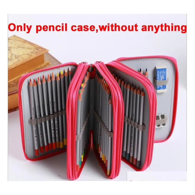 2/3/4 Layers High Quality Large Capacity Canvas Pencil Bag Drawing Pen Case Portable School Pen Bag Trousse jllAys garden_light