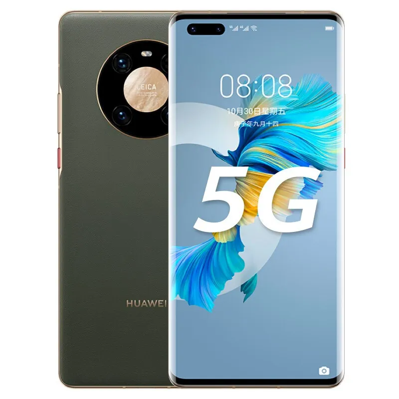 Оригинальный Huawei Mate 40 Pro 5G мобильный телефон 8 ГБ RAM 128GB 256GB ROM KIRIN 9000 50MP NFC Android 6.76 "Личный идентификатор отпечатков пальцев Умный сотовый телефон