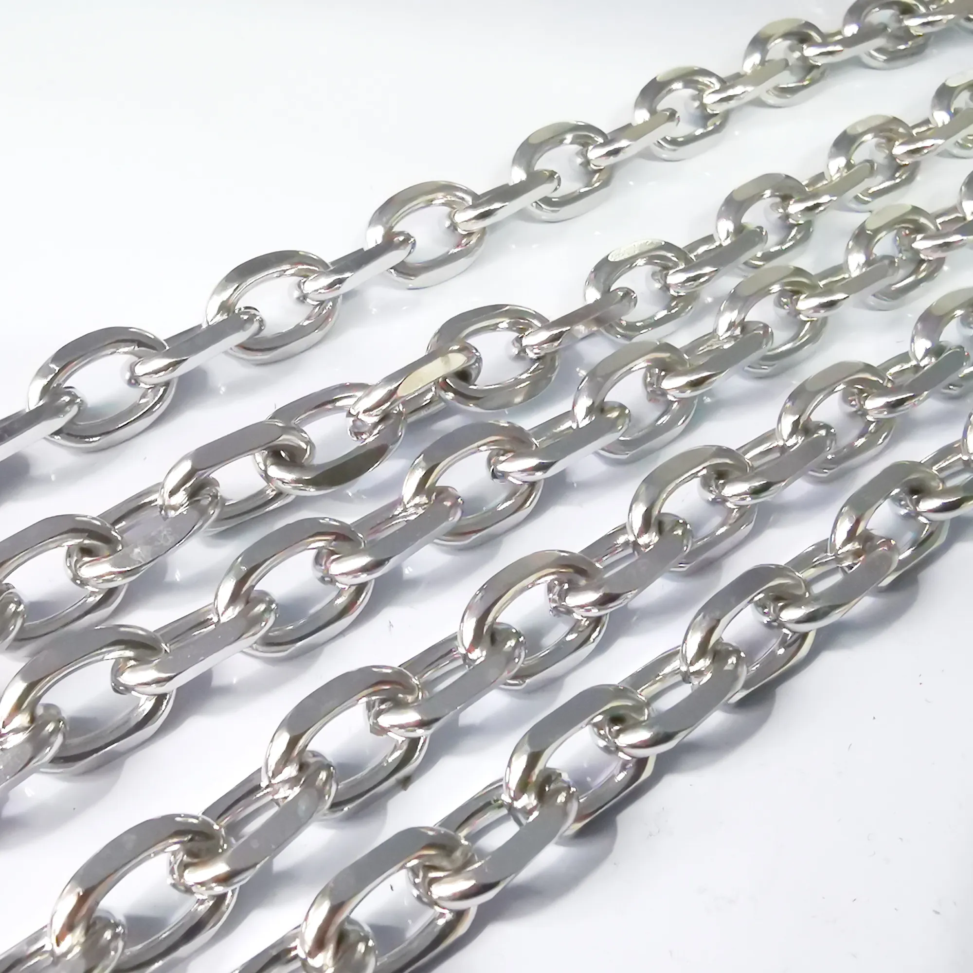 5meter in bulk enorm 9 * 13mm roestvrij staal kruis ovale link ketting sieraden bevindingen sieraden markering zilver DIY ketting armband voor heren