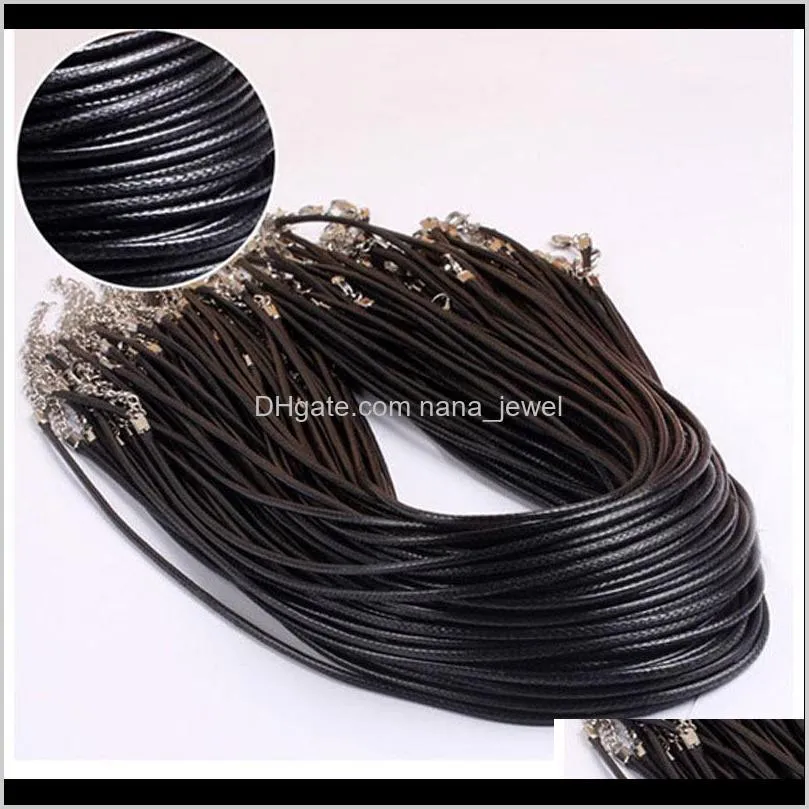Chains Chokers Necklaces Twisted Braided Rope Black Leather Cord Chain Necklace String Rope For Women Rope Leather Necklaces WAJ0750