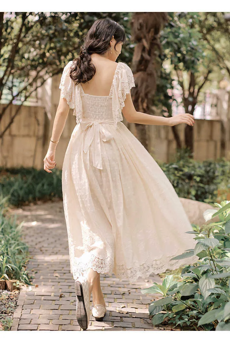 ワンピース andmary Lady like long dress beige ANDMARY】Lady like long dress