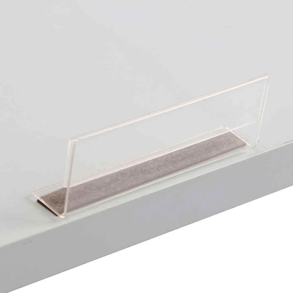 Wholesale Acrylic Clear Edge Label Ikea Desk Shelf Sign Holder With