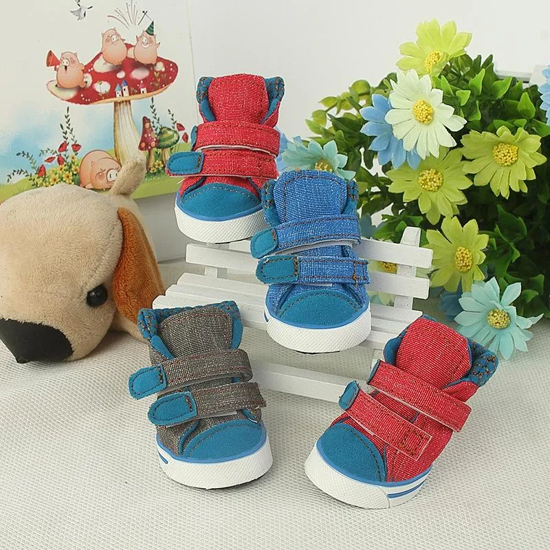Dog Apparel Shoes Canvas & PU Winter Shoe For Medium Large Dogs Footwear Wear-resistant Puppy XS-XL Pet Product