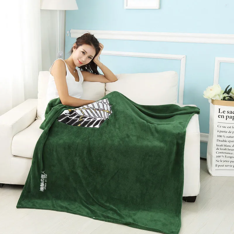 Attack On Titan Wearable Throw Blanket With Hooded For Children