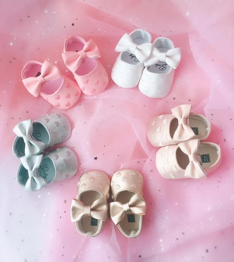 First Walkers Full Of Love 0-1 Year Old Female Baby Princess Shoes One Hundred Days Soft Bottom Toddler Bow Shoe